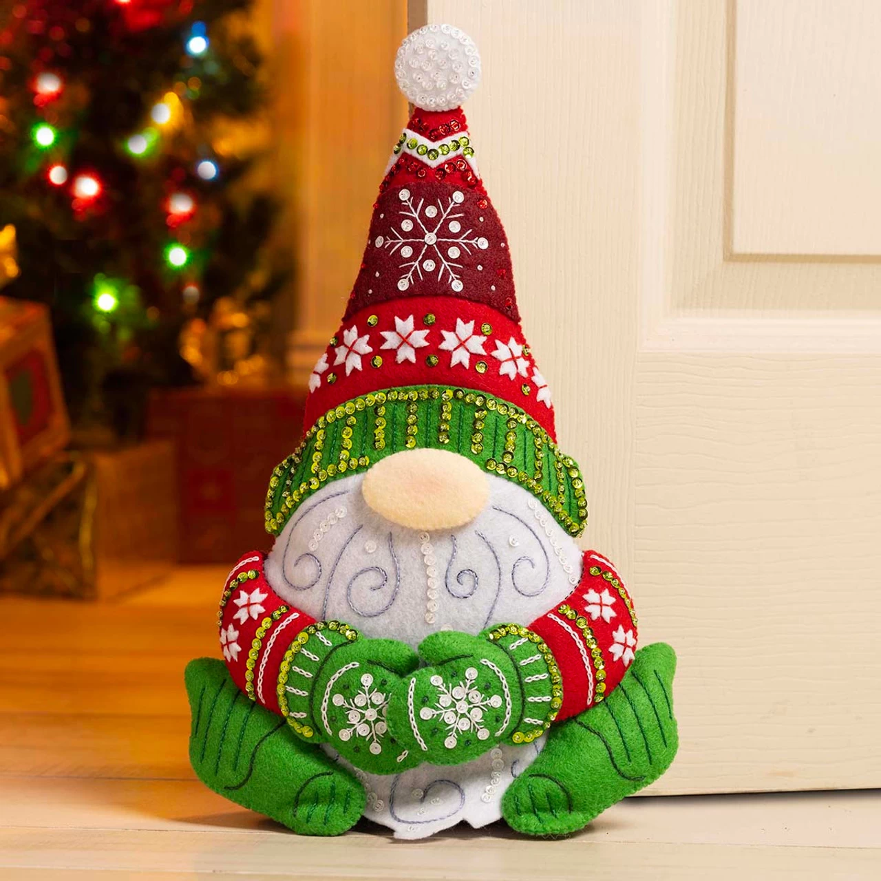 Bucilla Nordic Gnome Door Stopper Felt & Sequin Kit 3 Bucilla Nordic Gnome Door Stopper Felt & Sequin Kit