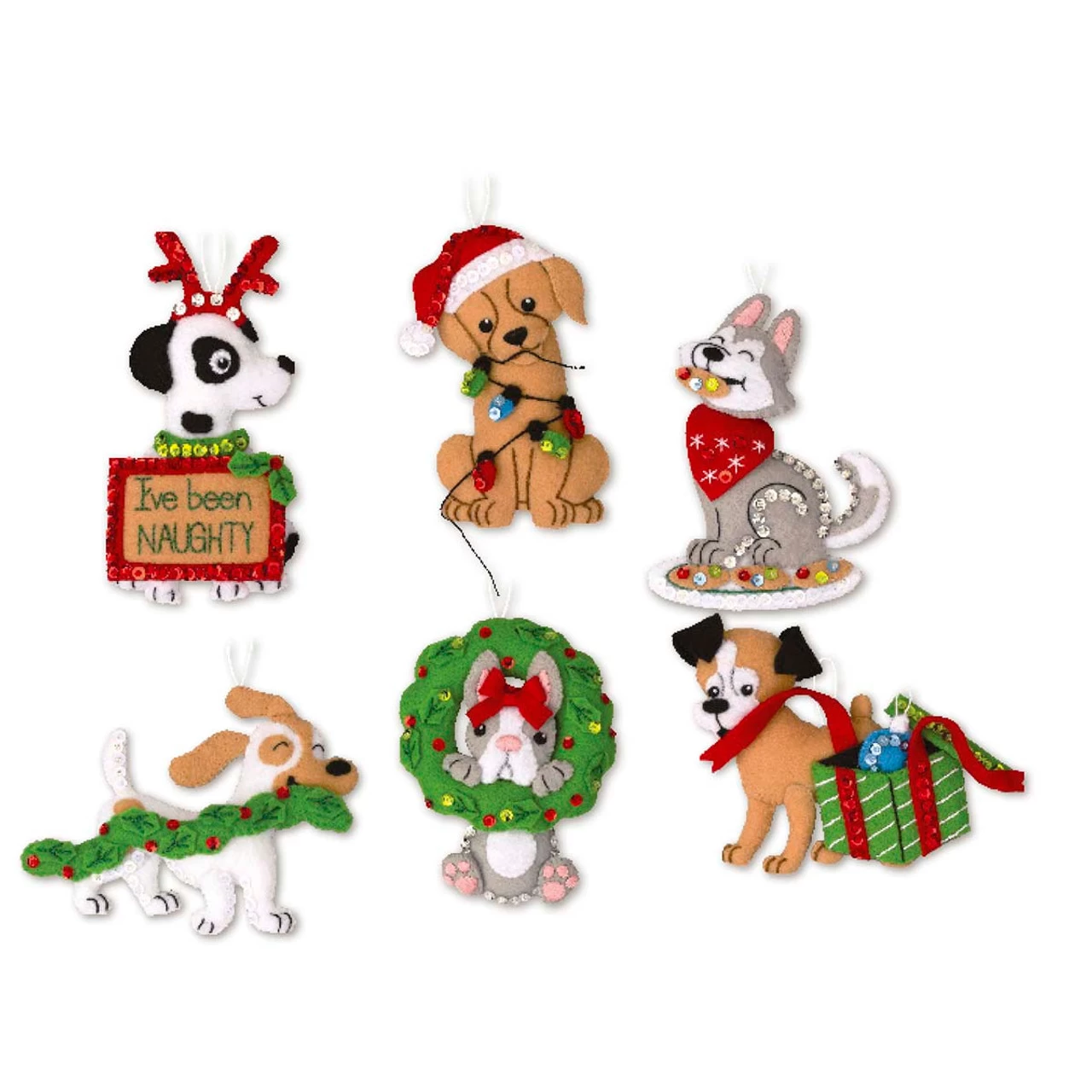 Bucilla Mischievous Puppies Felt & Sequin Kit 3 Bucilla Mischievous Puppies Felt & Sequin Kit