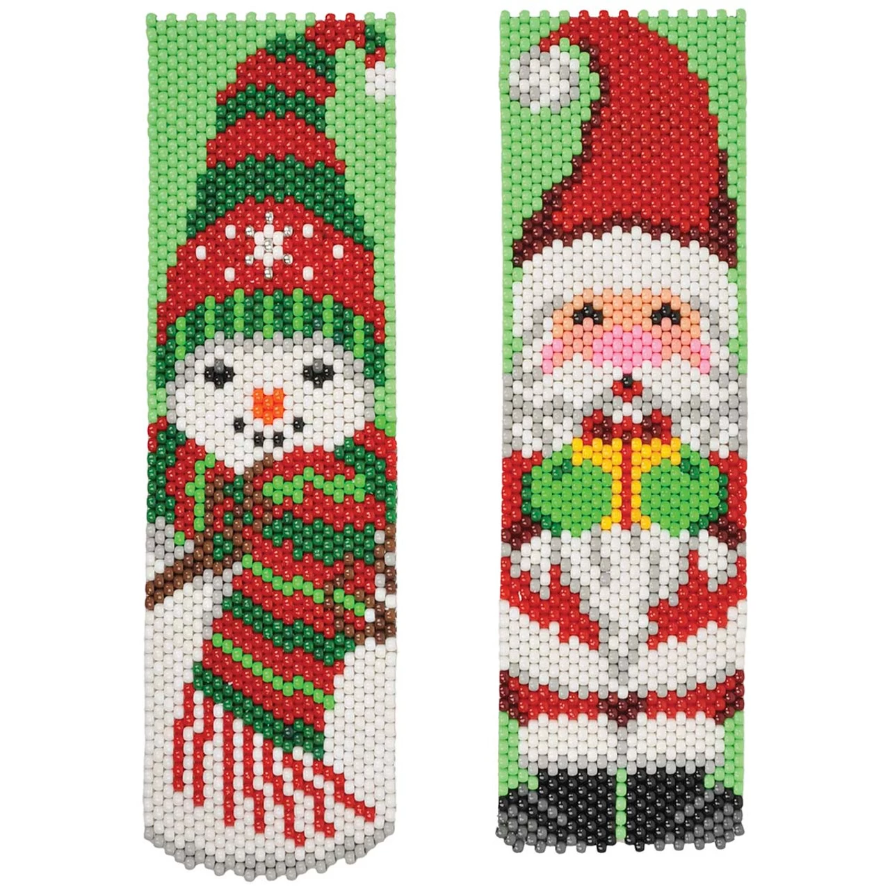 Herrschners Santa & Snowman Smiles Banners, Set Of 2 Pony Bead Kit 3 Herrschners Santa & Snowman Smiles Banners, Set Of 2 Pony Bead Kit