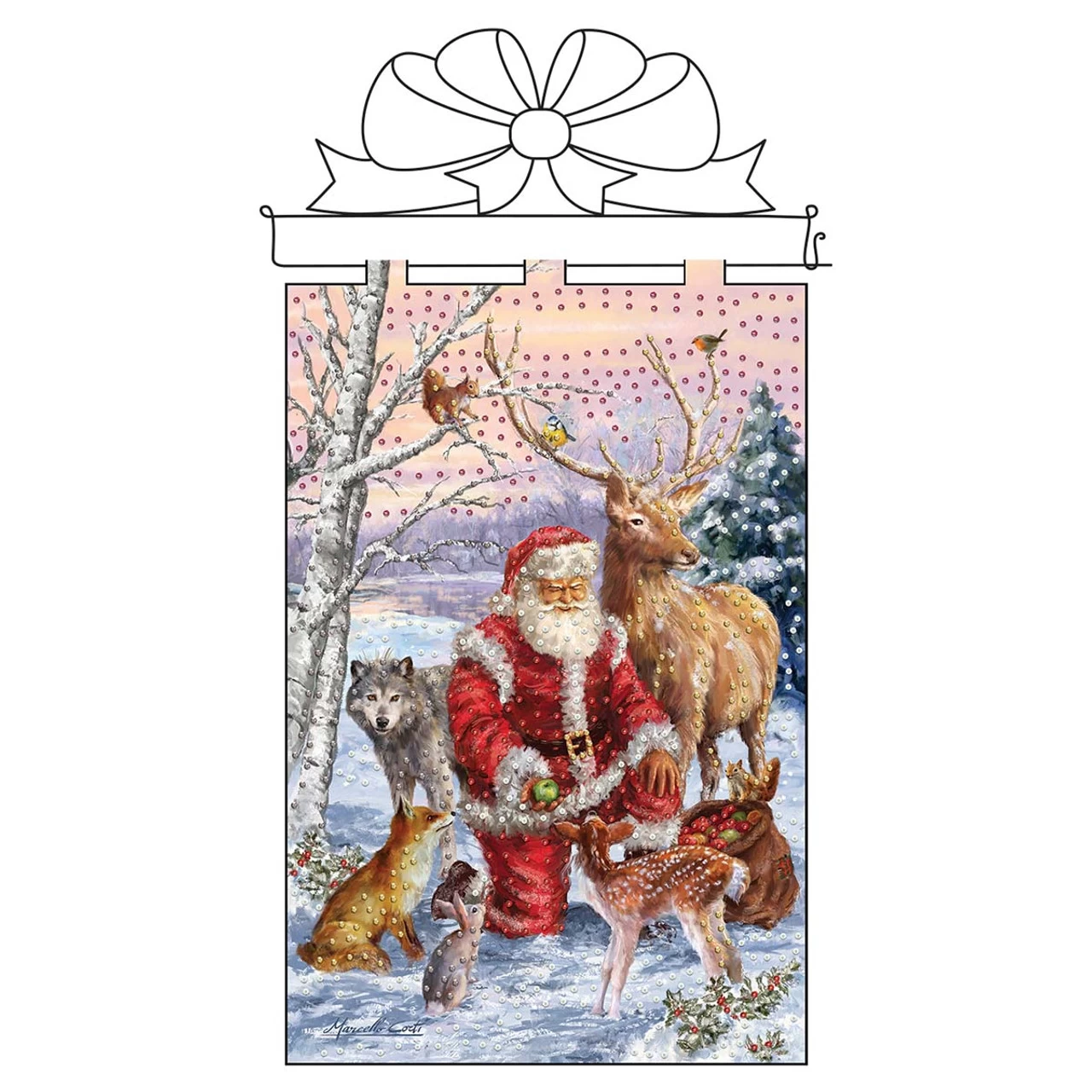 Design Works Santa In Forest Banner Felt & Sequin Kit 3 Design Works Santa In Forest Banner Felt & Sequin Kit