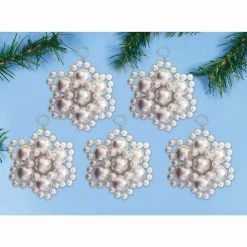 Design Works Frosty Flowers Pearl Ornament Kit
