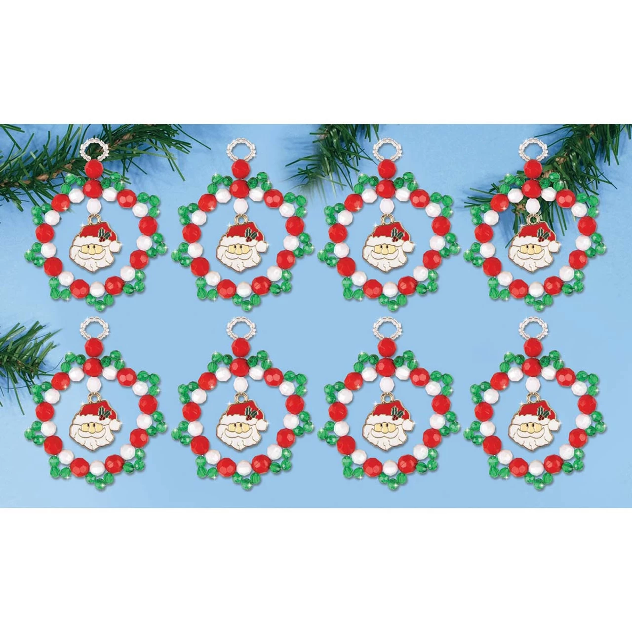 Design Works Santa Wreaths Ornament Kit 3 Design Works Santa Wreaths Ornament Kit