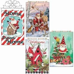 Design Works Holiday Banners & Free Hanger, Set Of 5 Felt & Sequin Kit
