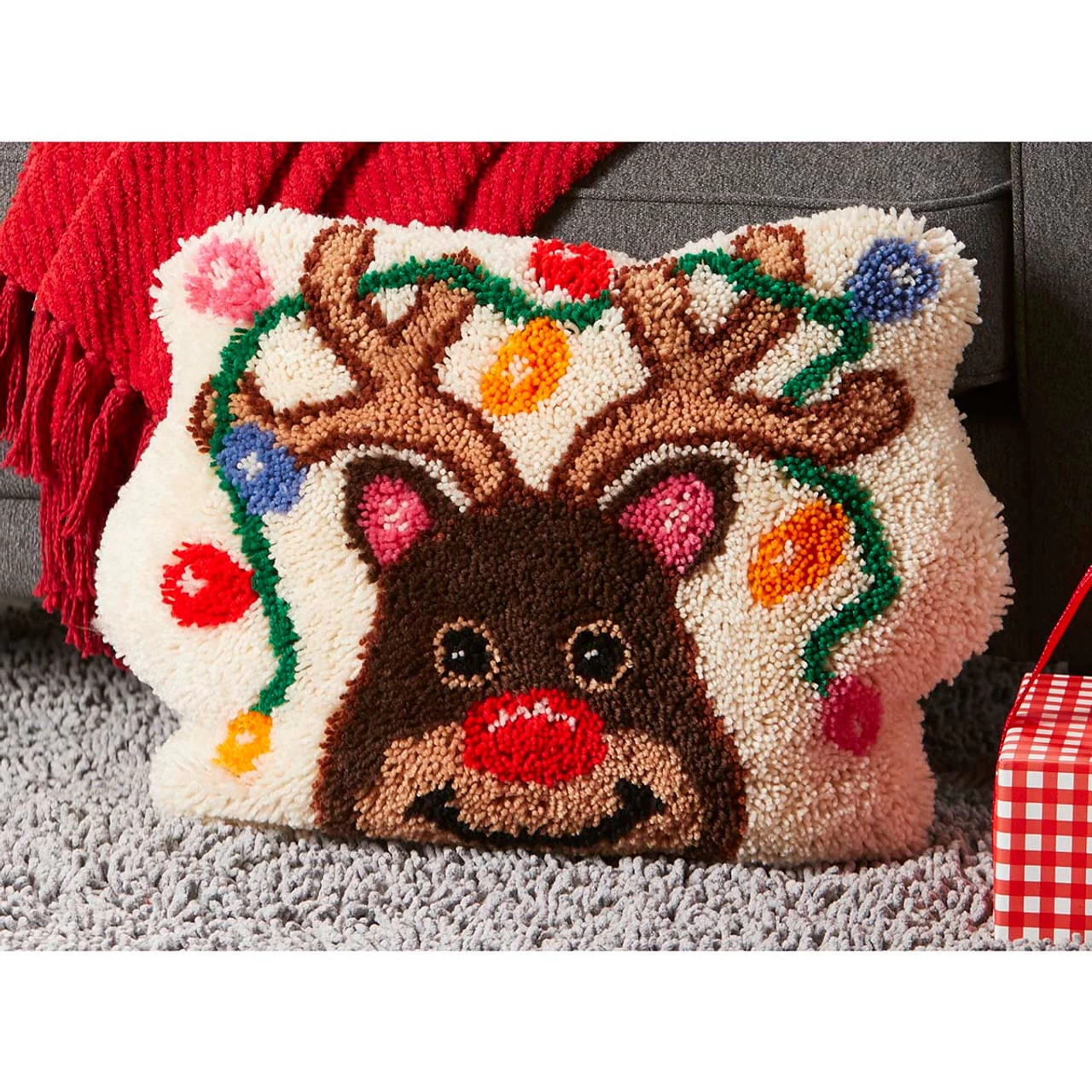 Sundance Reindeer Games Pillow Latch Hook Kit 3 Sundance Reindeer Games Pillow Latch Hook Kit