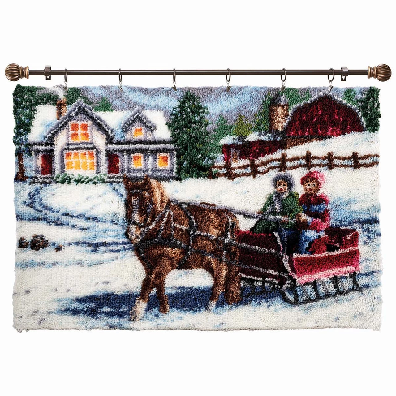 Herrschners Farmhouse Christmas Latch Hook Kit 3 Herrschners Farmhouse Christmas Latch Hook Kit