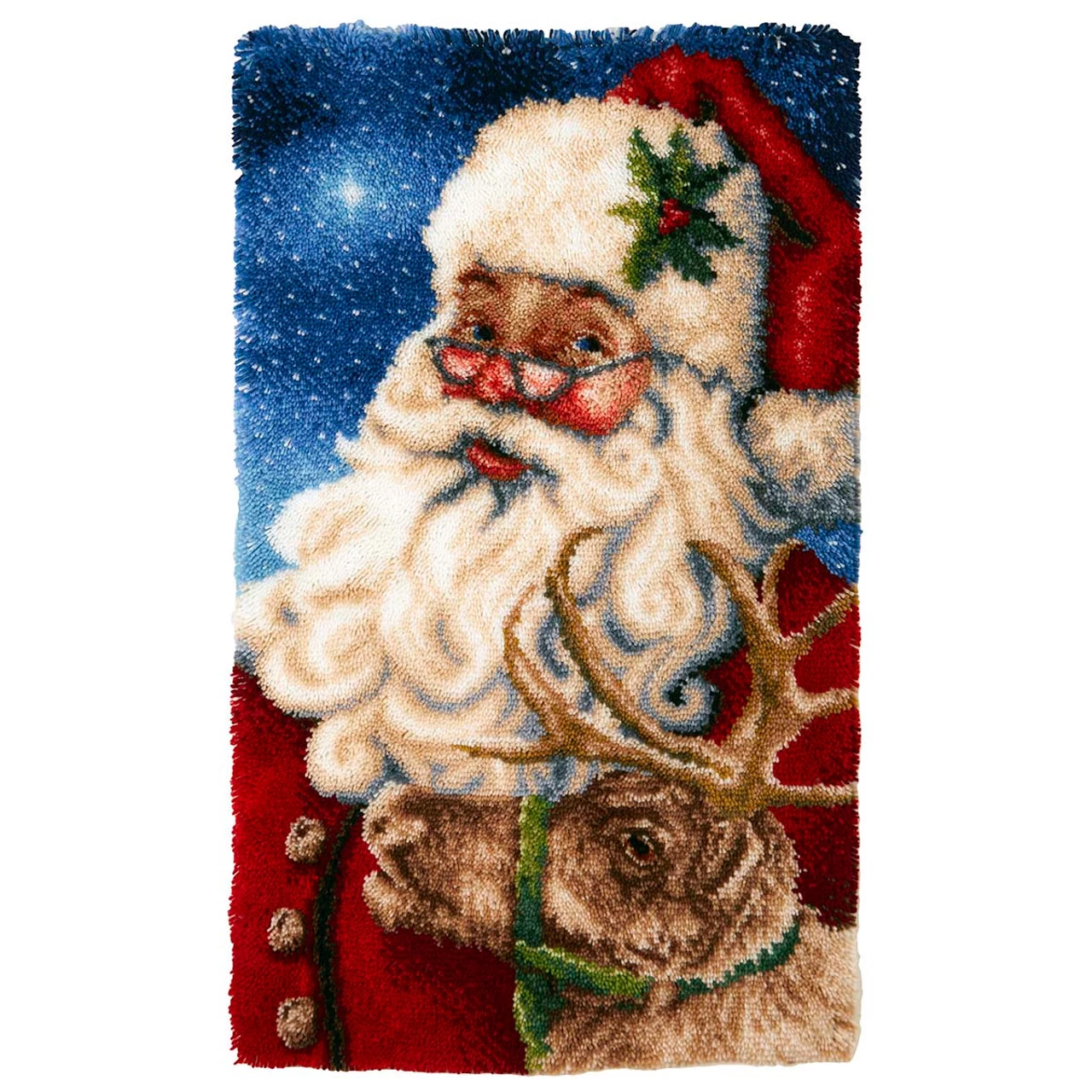Herrschners Starlight Santa Latch Hook Kit 3 Herrschners Starlight Santa Latch Hook Kit