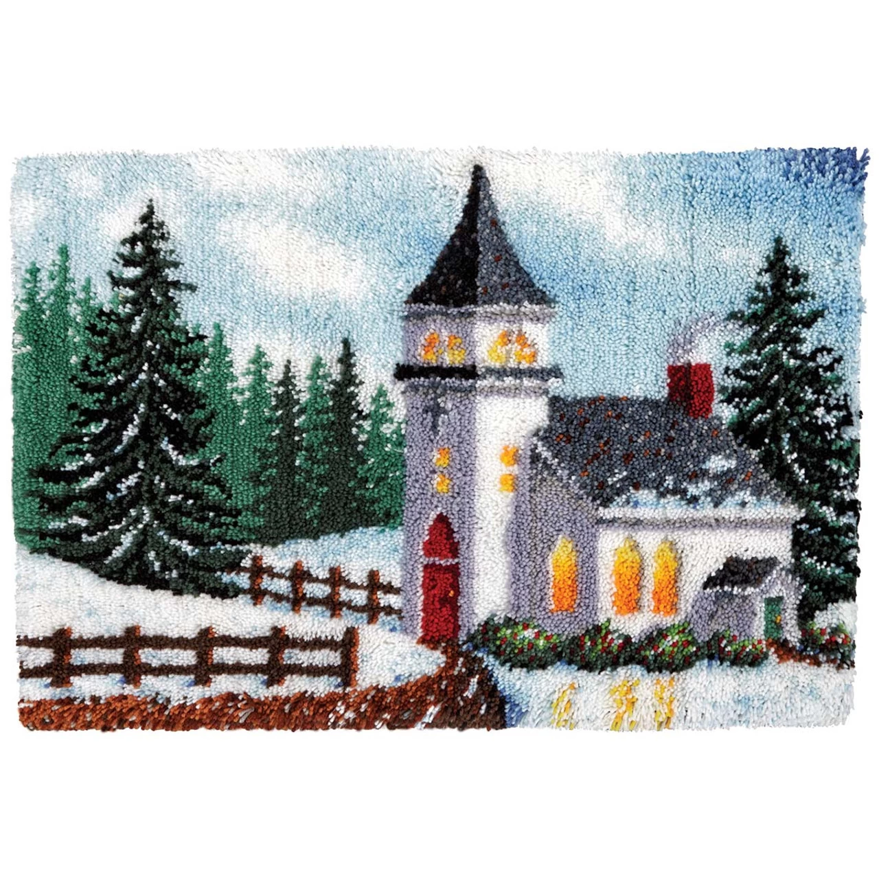 Herrschners Winter Church Latch Hook Kit 3 Herrschners Winter Church Latch Hook Kit