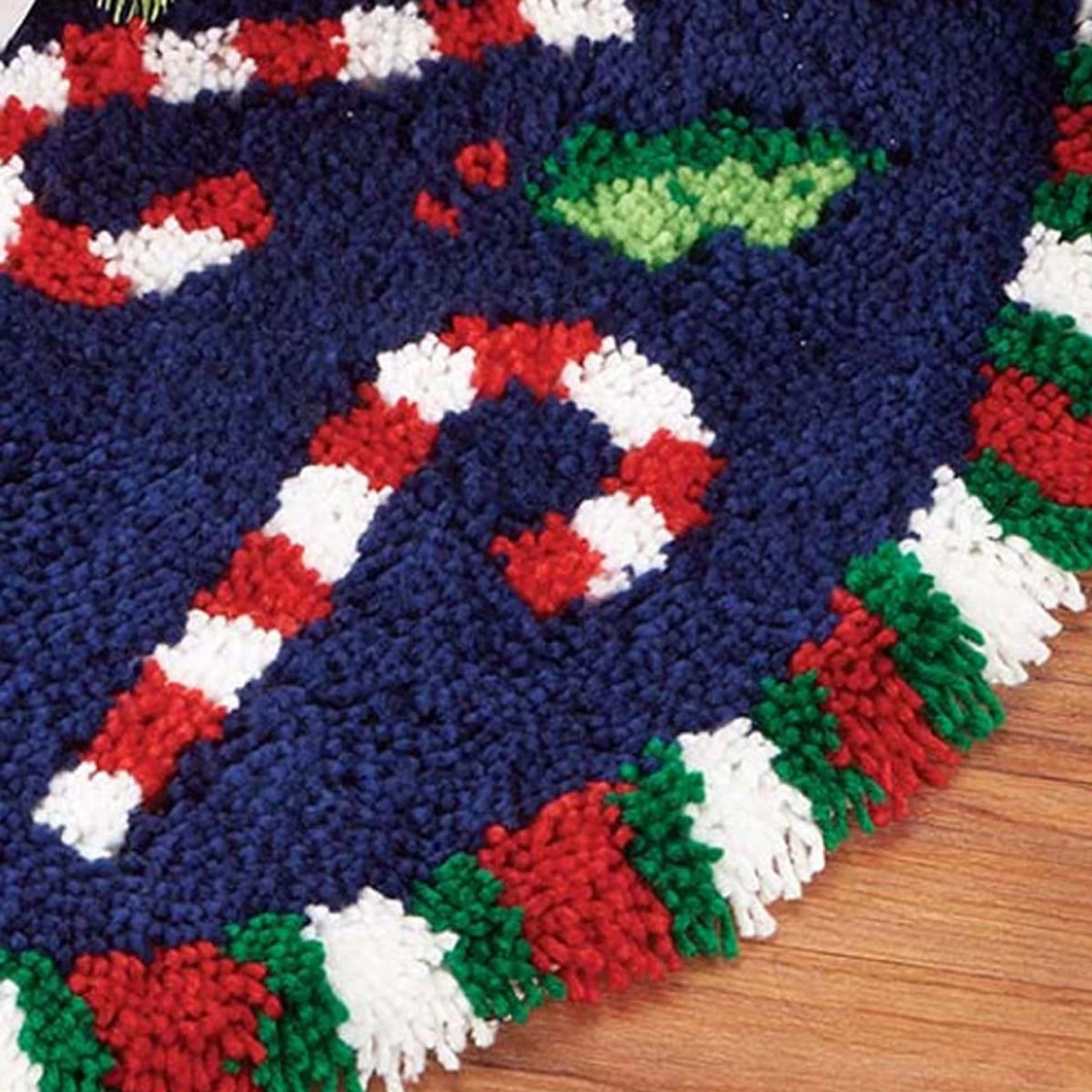 Herrschners Candy Cane Tree Skirt Latch Hook Kit 4 Herrschners Candy Cane Tree Skirt Latch Hook Kit - Image 2