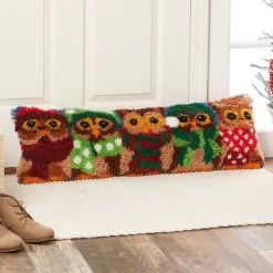 Herrschners Winter Owls Draft Dodger Latch Hook Kit