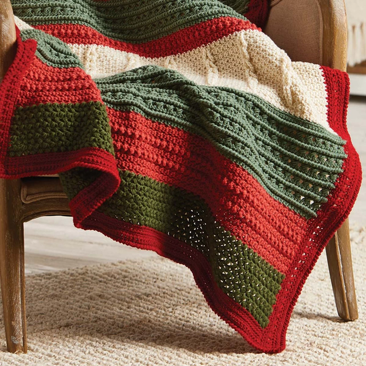 Herrschners Amaryliss Holiday Afghan Crochet Kit 4 Herrschners Amaryliss Holiday Afghan Crochet Kit - Image 2