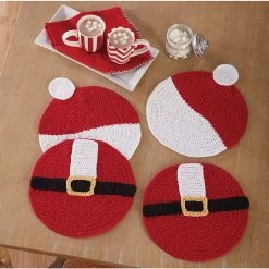 Village Yarn Santa & Mrs. Claus Place Mats Crochet Yarn Kit