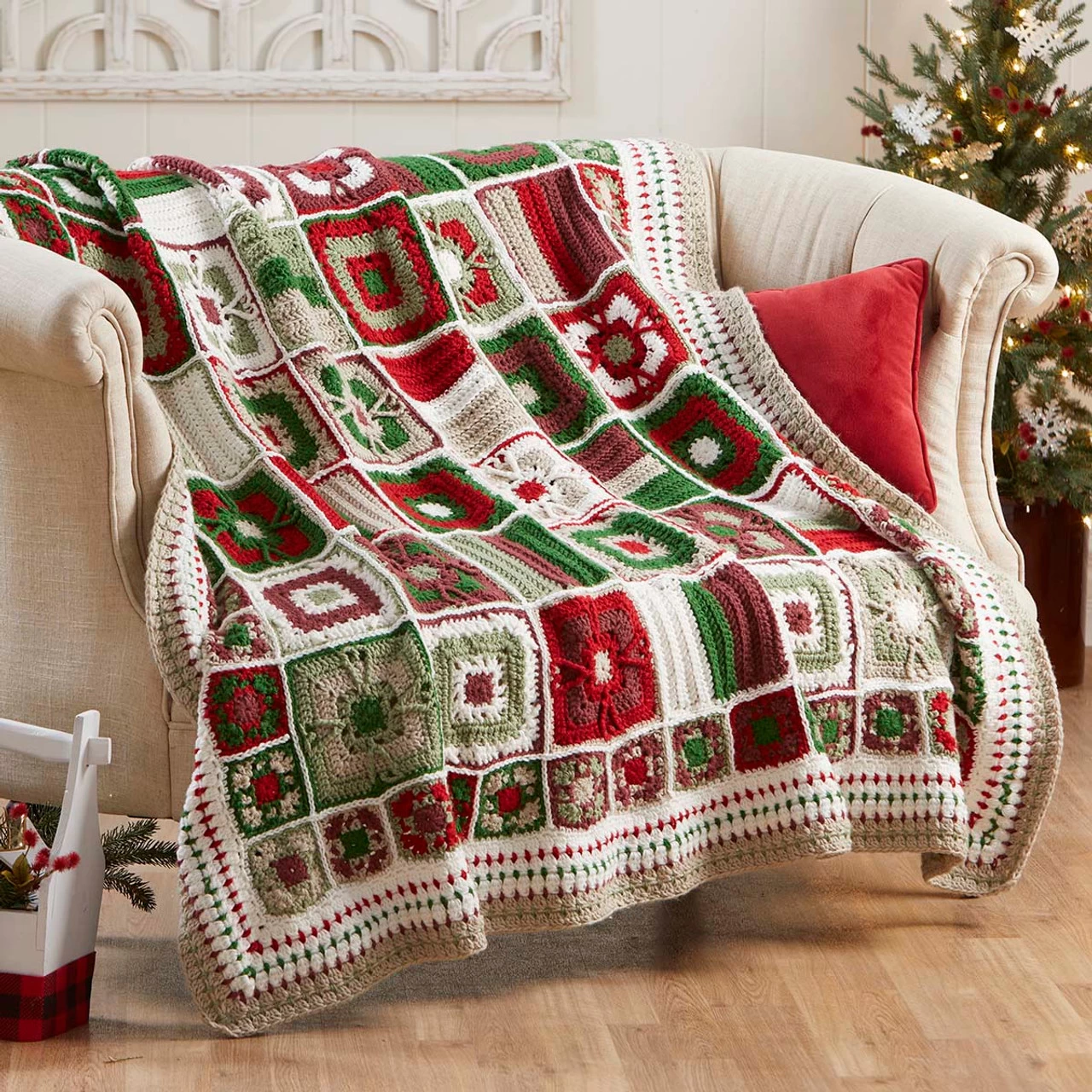 Herrschners Merry Mistletoe Afghan Crochet Kit 3 Herrschners Merry Mistletoe Afghan Crochet Kit