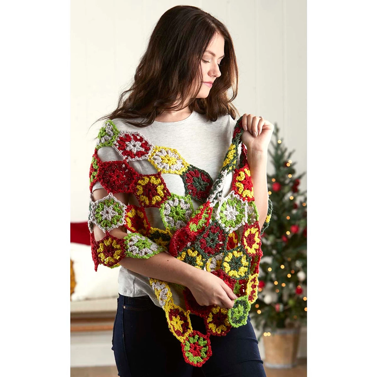 Herrschners Merry & Sparkle Shawl Crochet Kit 3 Herrschners Merry & Sparkle Shawl Crochet Kit