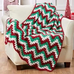 Herrschners Holiday Velvet Afghan Crochet Kit